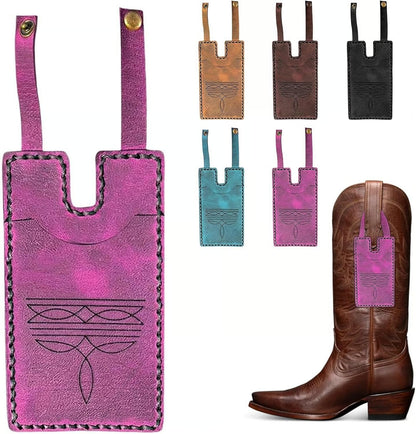 2025 Fashion Western Boot-Shaped Wallet with Snap Strap