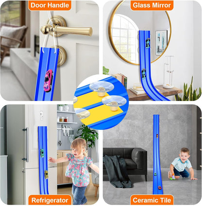 🏎️DIY Children's Alloy Car Suction Cup Race Track