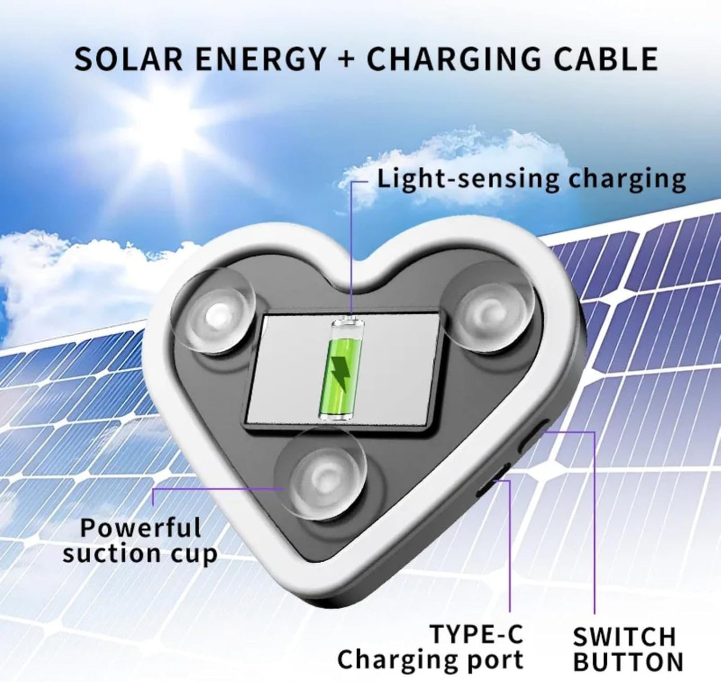 Solar Triangular Window Heart-shaped Atmosphere Light