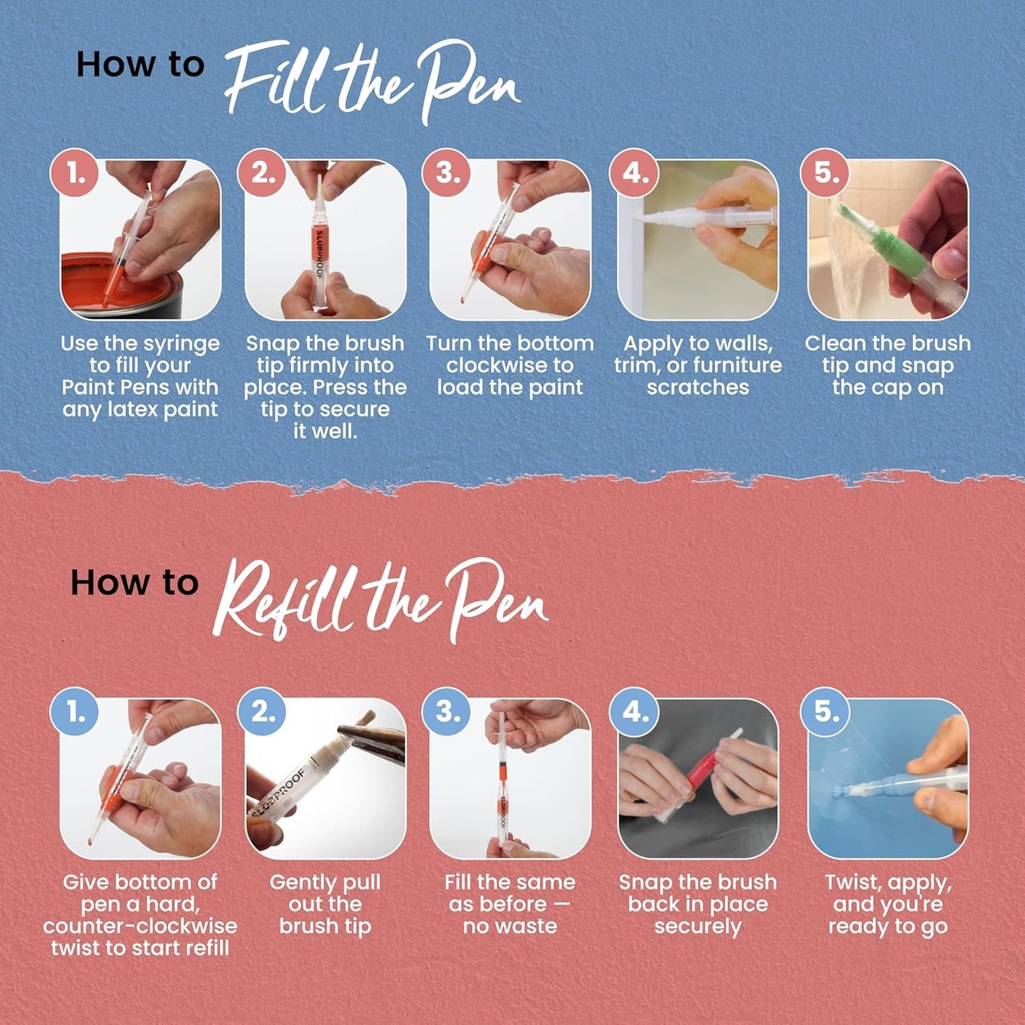 Slobproof Refillable Touch-Up Paint Pen