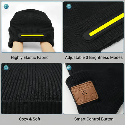 🔥2025 New Adjustable 3-in-1 Smart Bluetooth LED Beanie