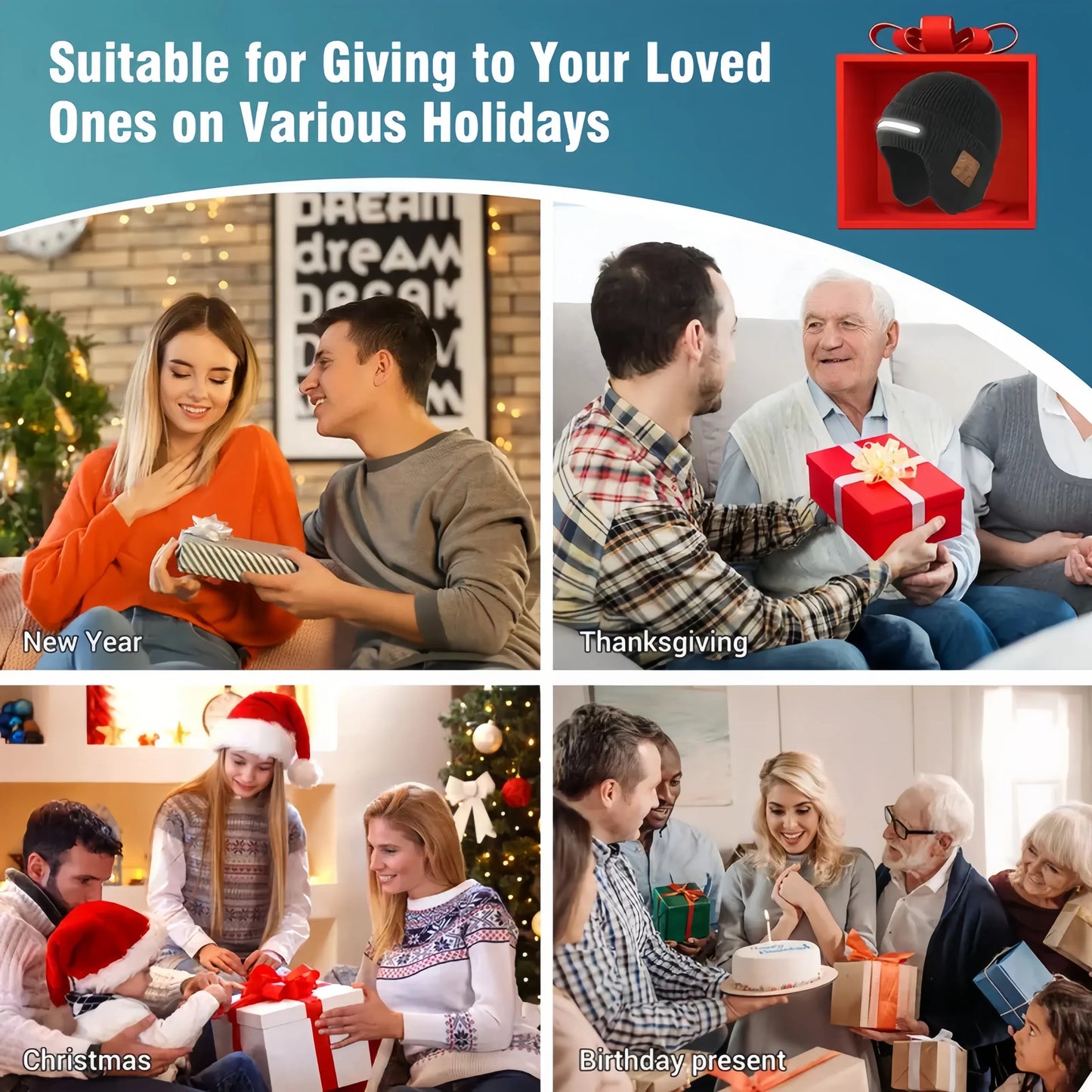 🔥2025 New Adjustable 3-in-1 Smart Bluetooth LED Beanie