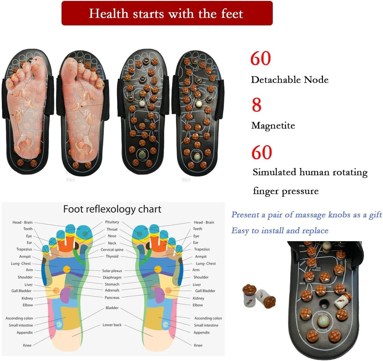Acupoint Magnetic Therapy Spring Massage Shoes