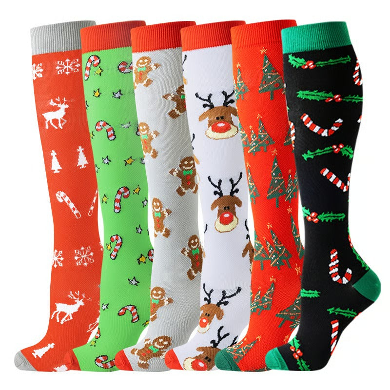 6 Pairs 15-20mmHg Graduated Support Knee High Socks