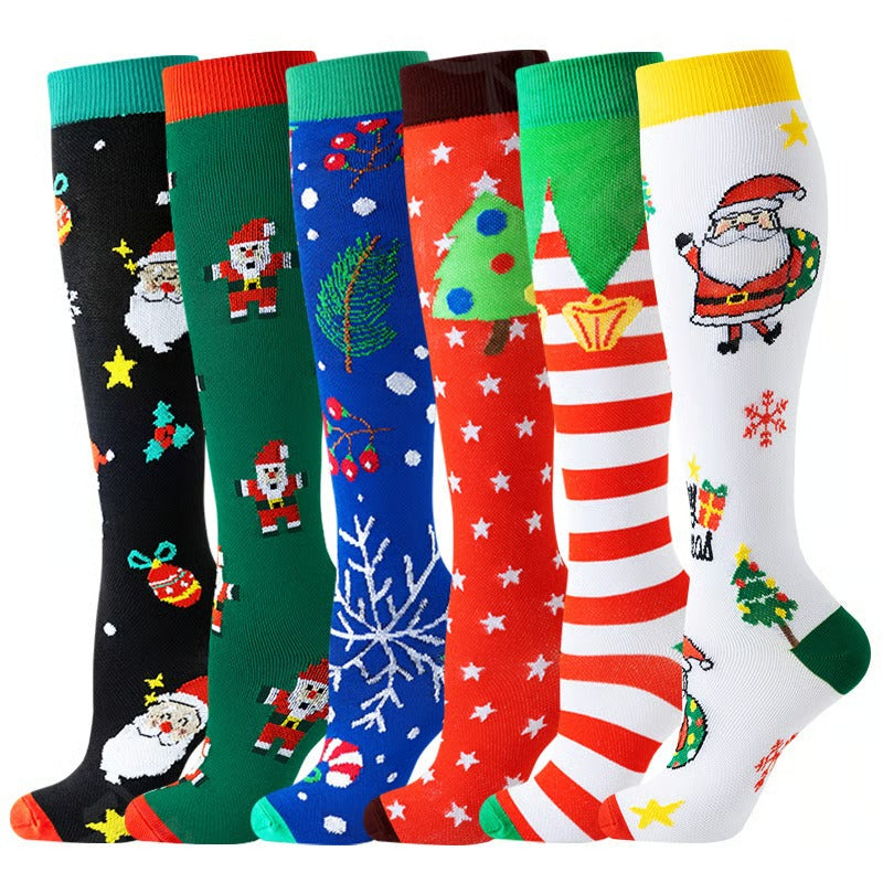 6 Pairs 15-20mmHg Graduated Support Knee High Socks