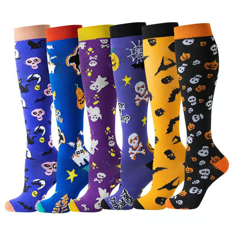 6 Pairs 15-20mmHg Graduated Support Knee High Socks
