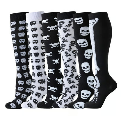6 Pairs 15-20mmHg Graduated Support Knee High Socks