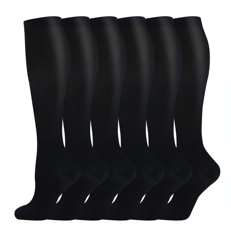 6 Pairs 15-20mmHg Graduated Support Knee High Socks