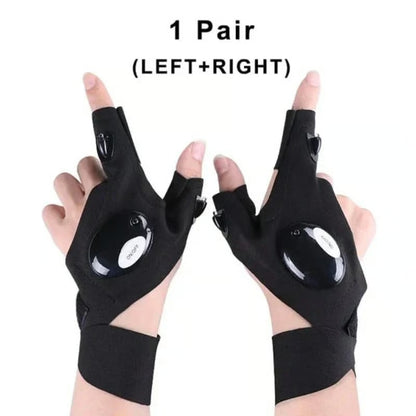 🔥🔥Hands-Free LED Half Finger Gloves