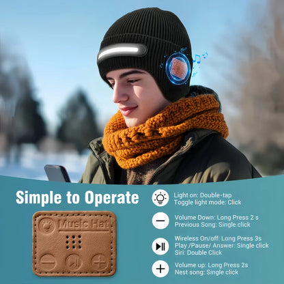 🔥2025 New Adjustable 3-in-1 Smart Bluetooth LED Beanie
