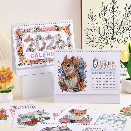 2026 Calendar Desk Calendar DIY Diamond Painting Art with Animals theme Calendar