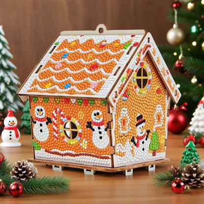 Gingerbread Snowman House Diamond Painting
