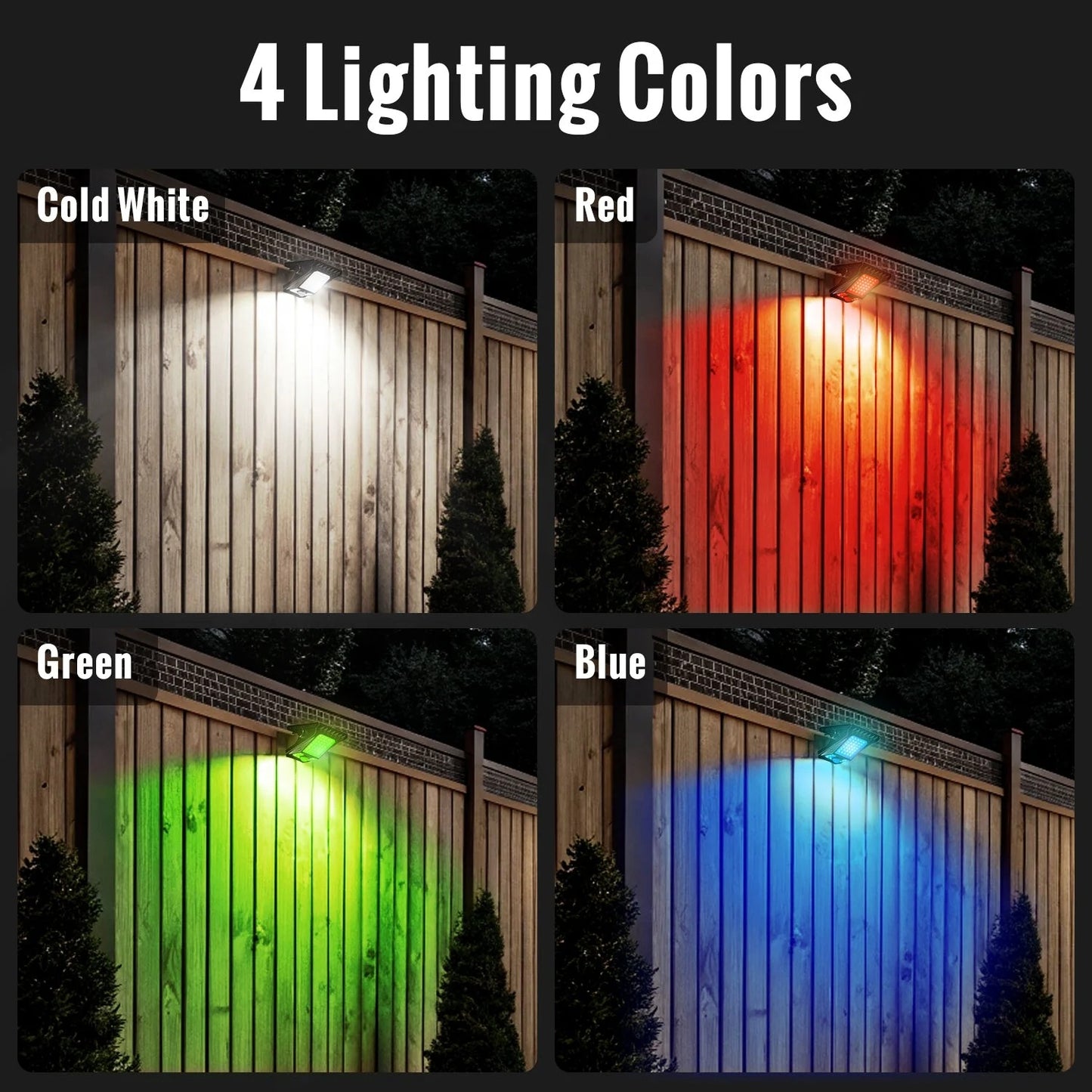 Solar & USB Charging Clip Light With 4 Light Colors