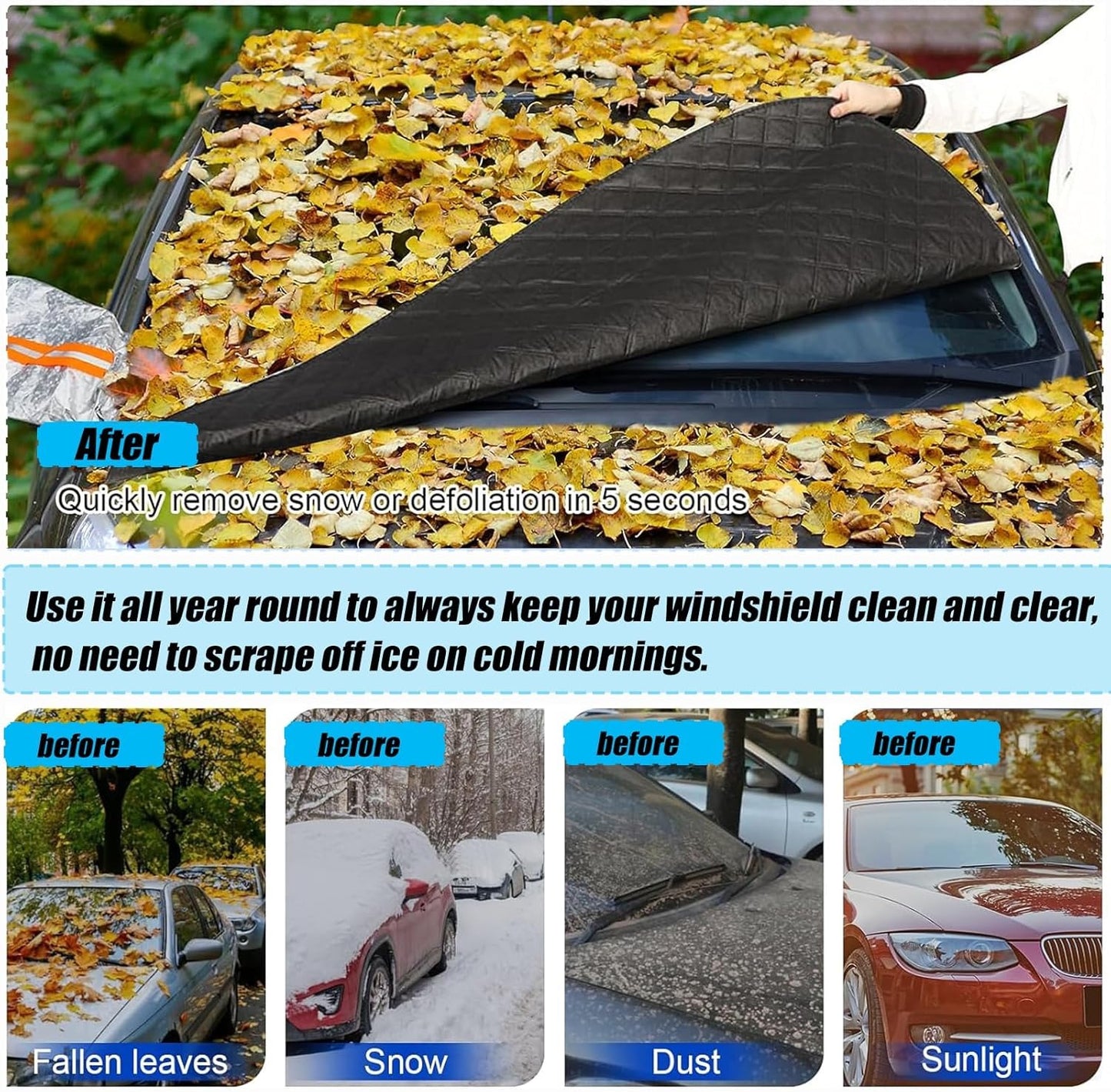 The Perfect Gift For Winter!🎁 Magnetic Car Cover to Protect Against snow, Frost and Freezing!