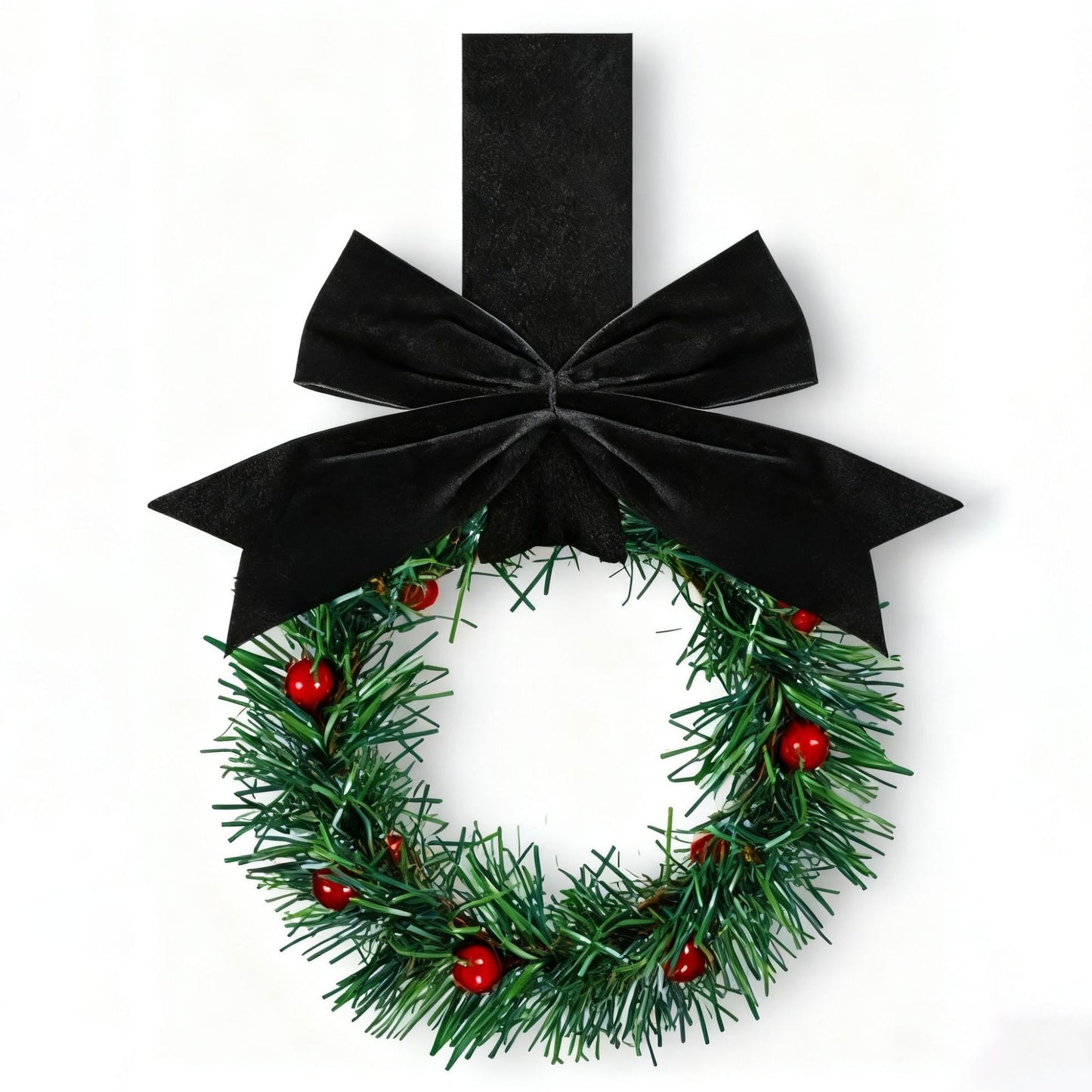 Christmas Kitchen Cabinet Wreaths with Ribbon