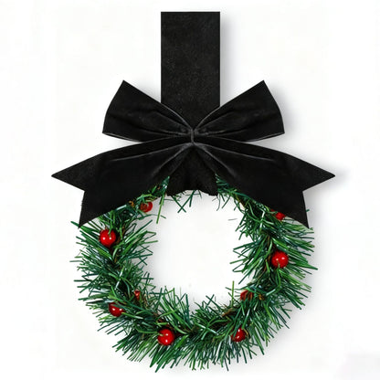 Christmas Kitchen Cabinet Wreaths with Ribbon