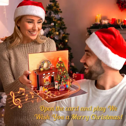 2025 New Arrival-🎅Christmas Card Pop Up with Light and Music