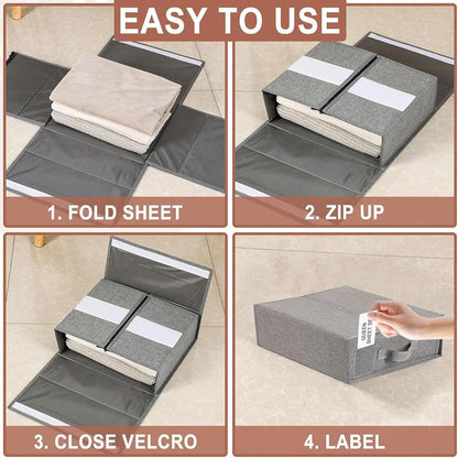 Foldable Four-piece Bed Sheet Storage Box