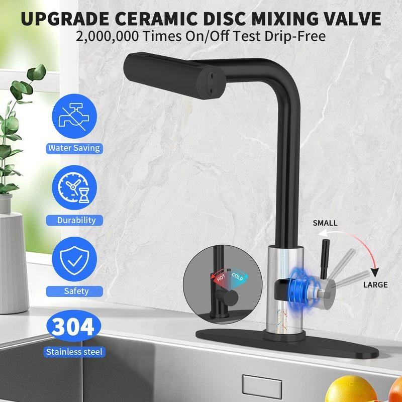 360° Rotating 4-in-1 Stainless Steel Kitchen Sink Faucet