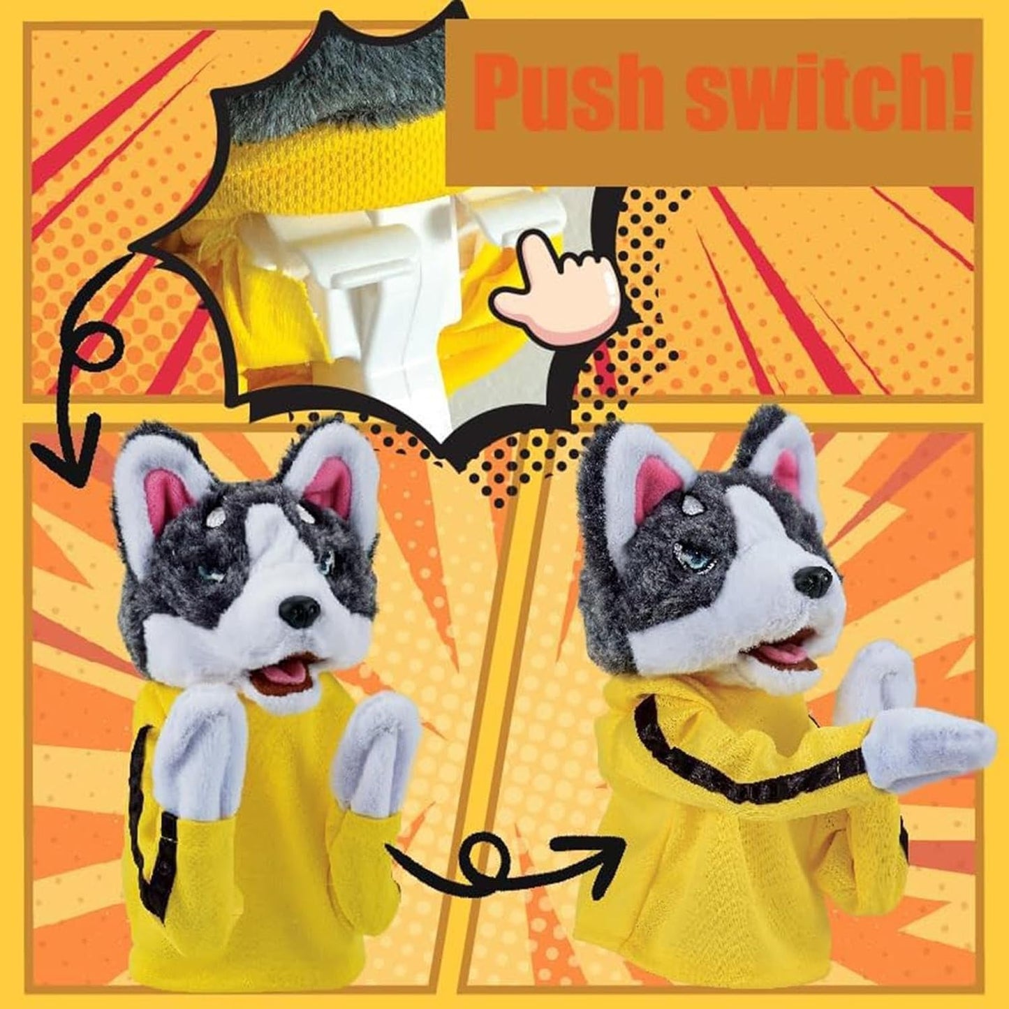 Husky Boxing Dog Gloves Performance Puppet