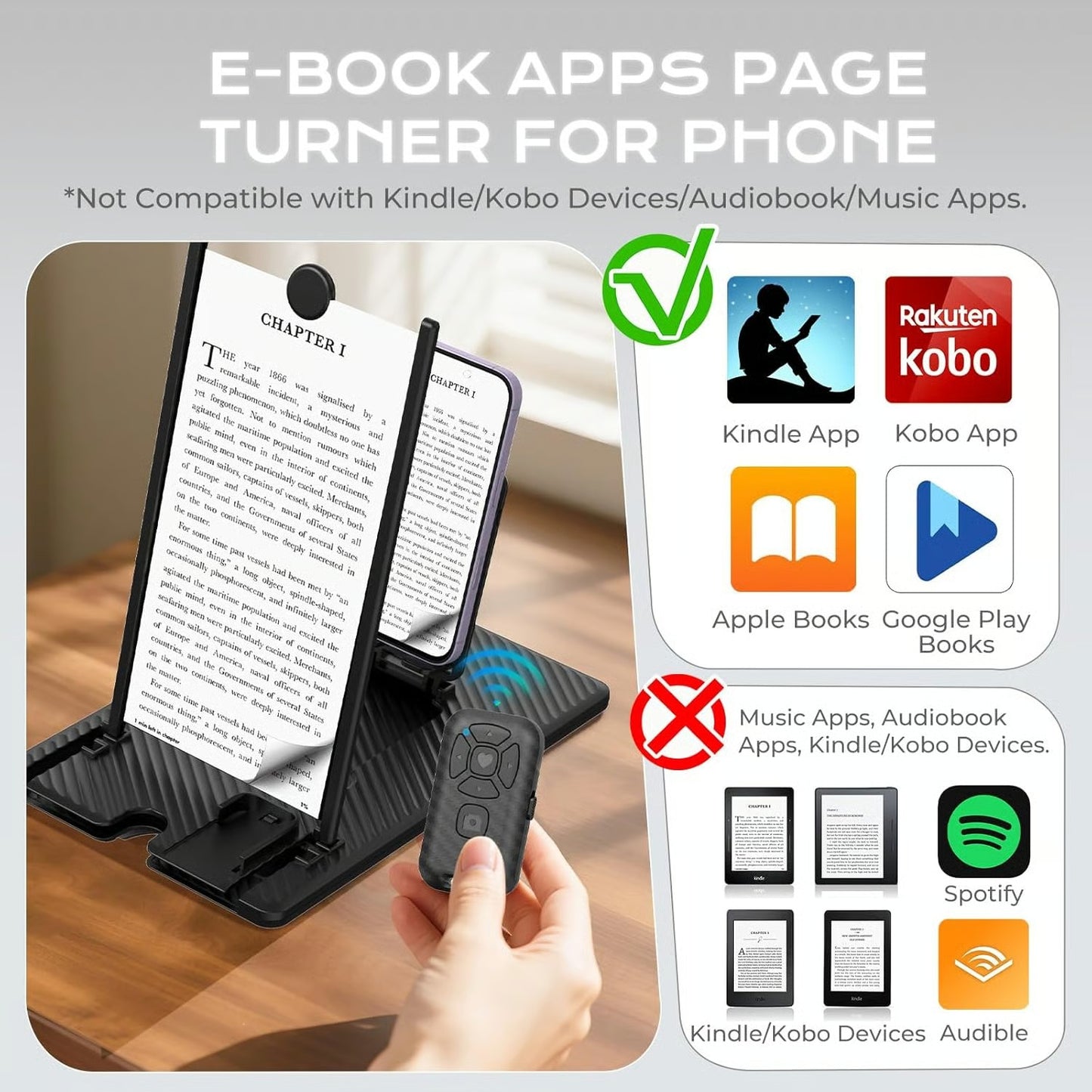 5-in-1 Vertical Phone Screen Magnifier HD with Bluetooth Remote