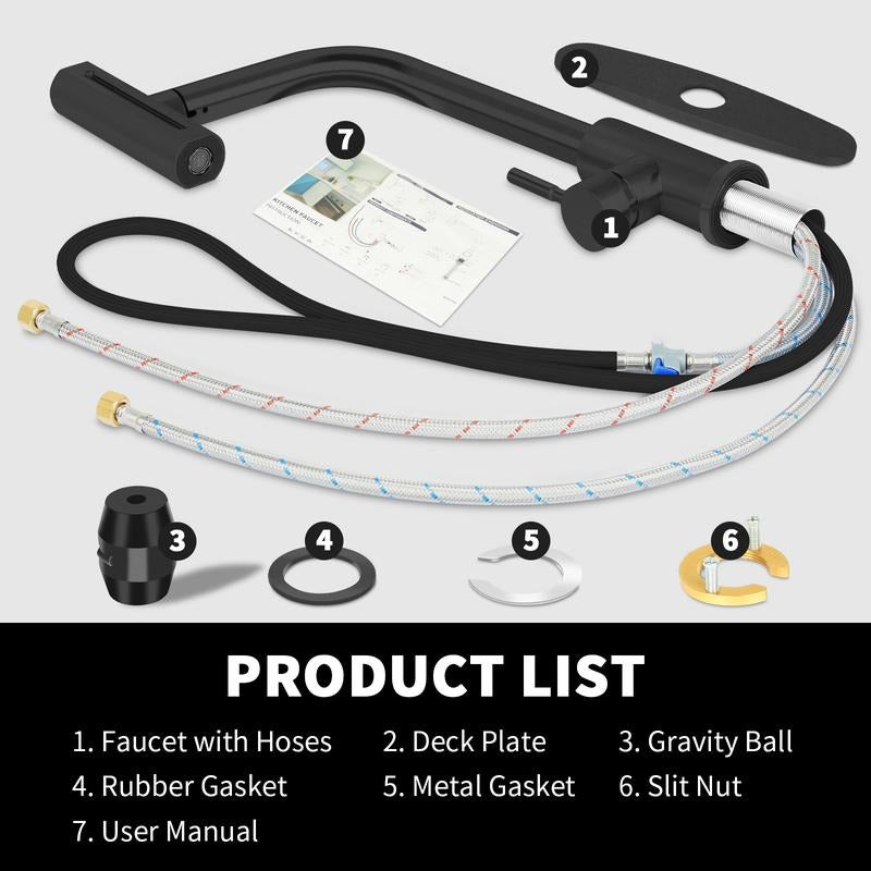 360° Rotating 4-in-1 Stainless Steel Kitchen Sink Faucet