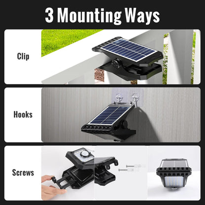 Solar & USB Charging Clip Light With 4 Light Colors