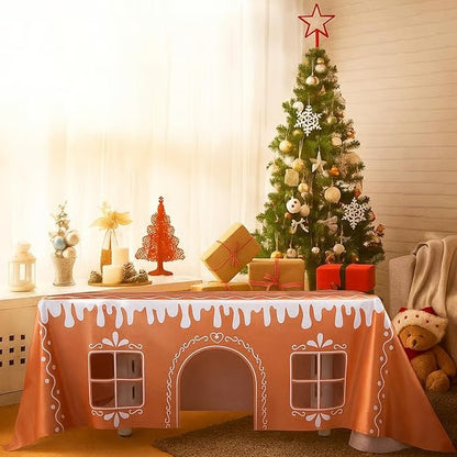 🎅 Gingerbread House Christmas Tablecloth