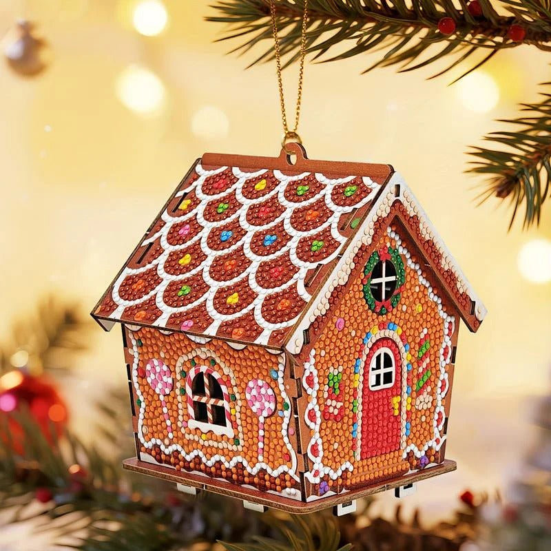 Gingerbread Snowman House Diamond Painting