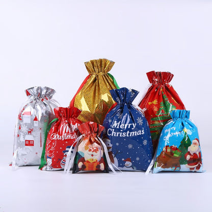 Reusable Drawstring Christmas Gift Bags