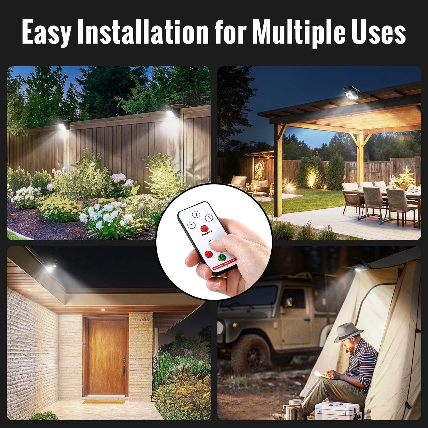 Solar & USB Charging Clip Light With 4 Light Colors