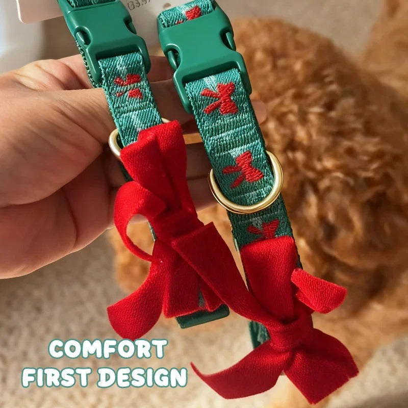 Holiday Bow Dog Collar