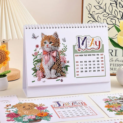 2026 Calendar Desk Calendar DIY Diamond Painting Art with Animals theme Calendar