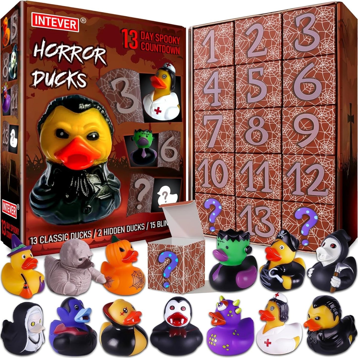 🎃🎄13-Day Rubber Duck Advent Calendar – Halloween & Xmas Surprise