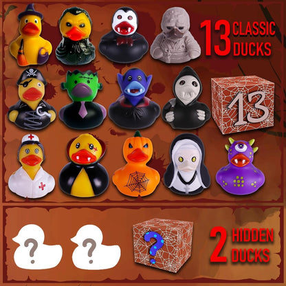 🎃🎄13-Day Rubber Duck Advent Calendar – Halloween & Xmas Surprise
