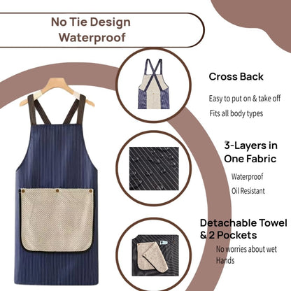Cross-strap Apron With Removable Towel