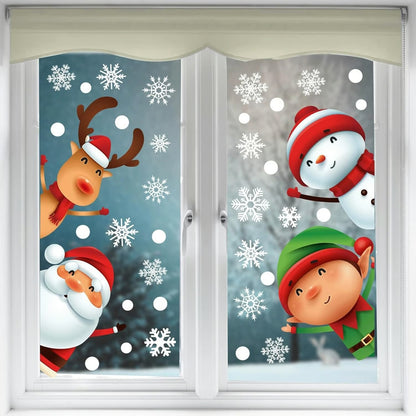 Santa Claus Reindeer Gift Window Decoration