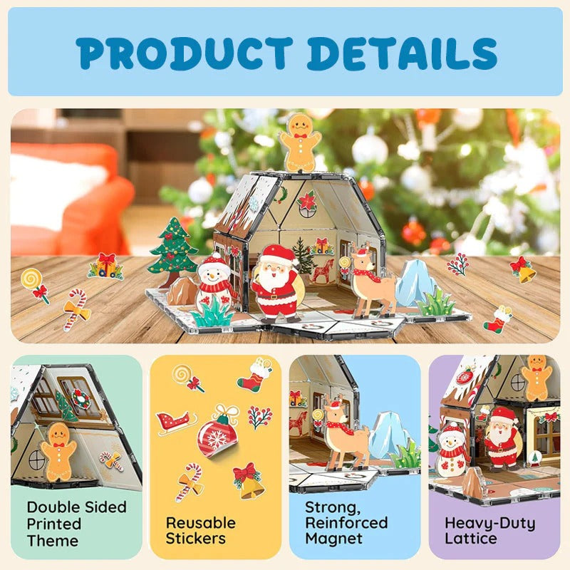 🎄Magnetic Gingerbread House Building Set